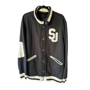 VTG Y2K Sean John Varsity Jacket XL Black/White Academic 50s Preppy Streetwear
